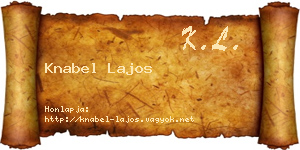 Knabel Lajos névjegykártya
