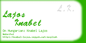 lajos knabel business card